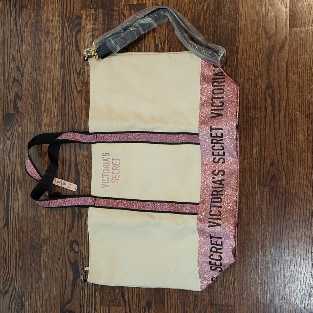 Victoria's Secret Pink Glitter Overnight Bag NWT